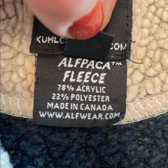 Kuhl Men’s Stovepipe Alfpaca Fleece Pullover Large Shearling-lined Collar Blue - Picture 12 of 16